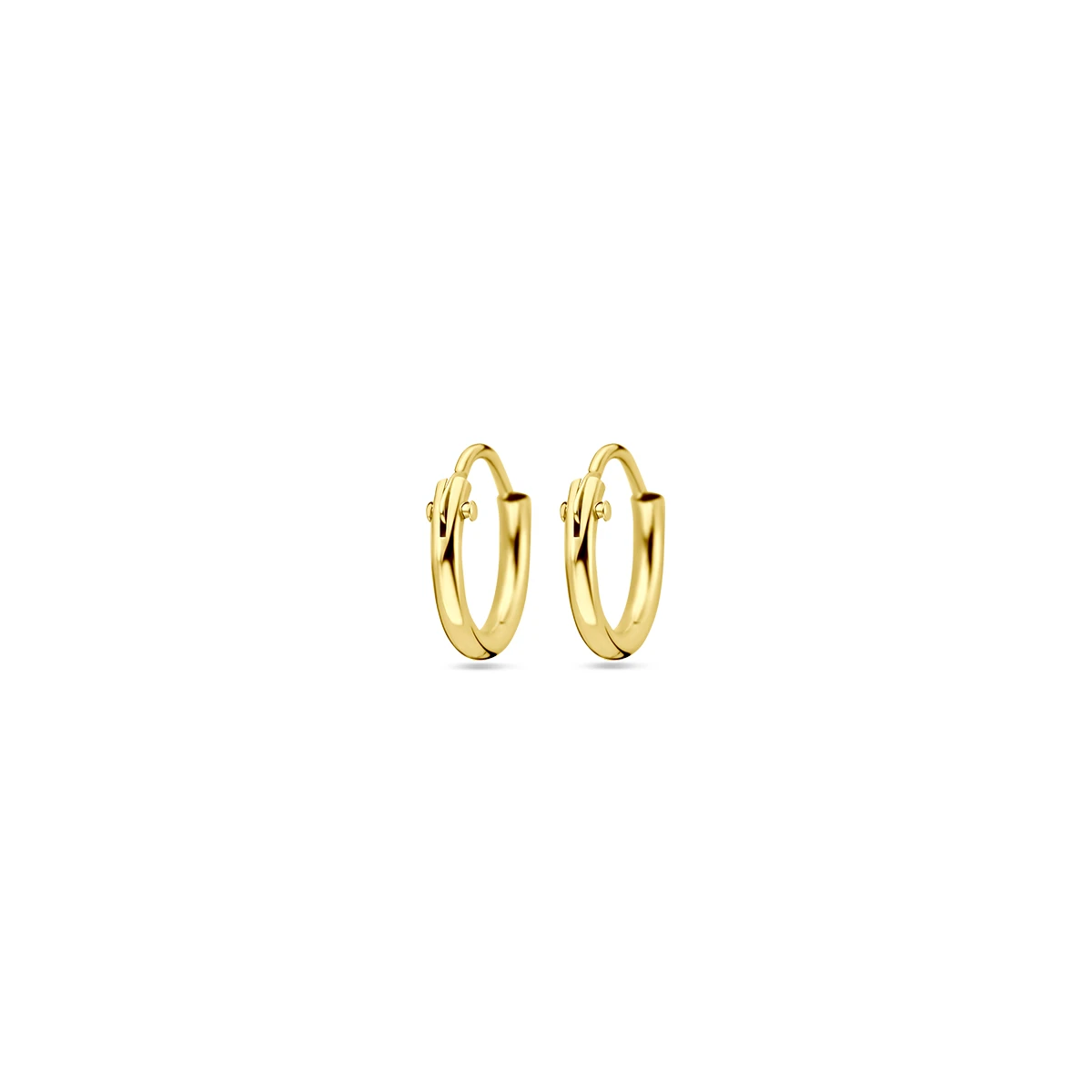 oorringen 1,3 mm ronde buis 14K geelgoud