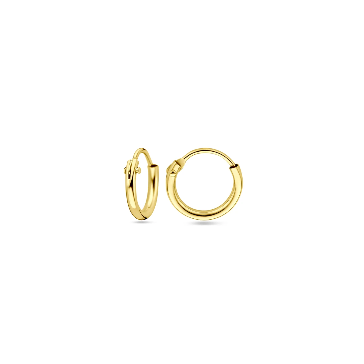 oorringen 1,3 mm ronde buis 14K geelgoud