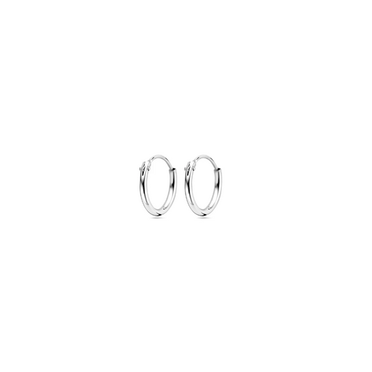 oorringen 1,3 mm ronde buis zilver gerhodineerd