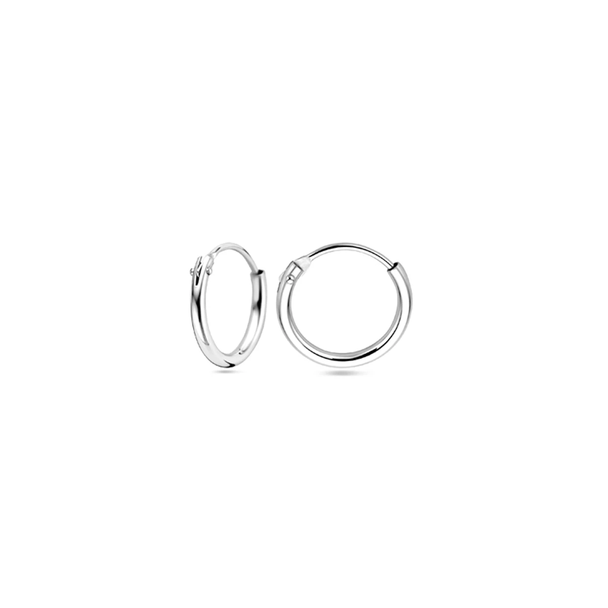 oorringen 1,3 mm ronde buis zilver gerhodineerd