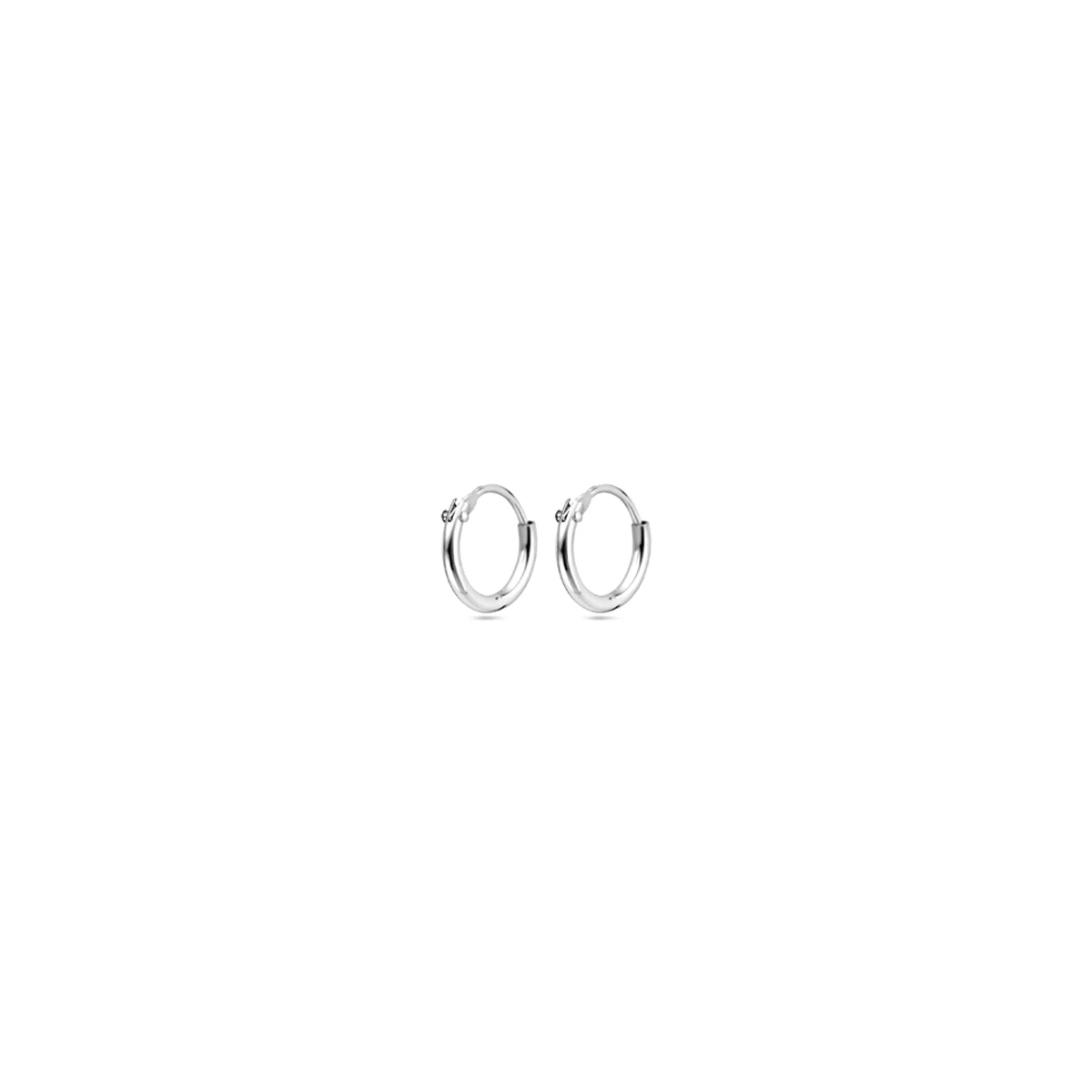 oorringen 1,3 mm ronde buis zilver gerhodineerd