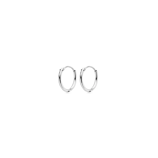 oorringen 1,3 mm ronde buis zilver gerhodineerd