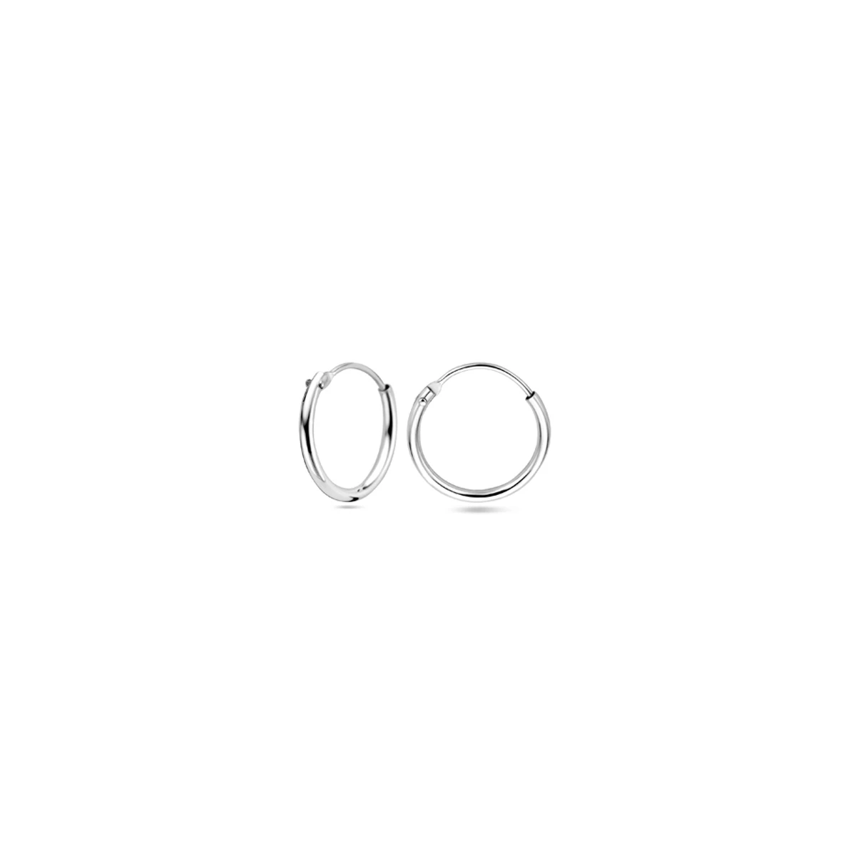 oorringen 1,3 mm ronde buis zilver gerhodineerd