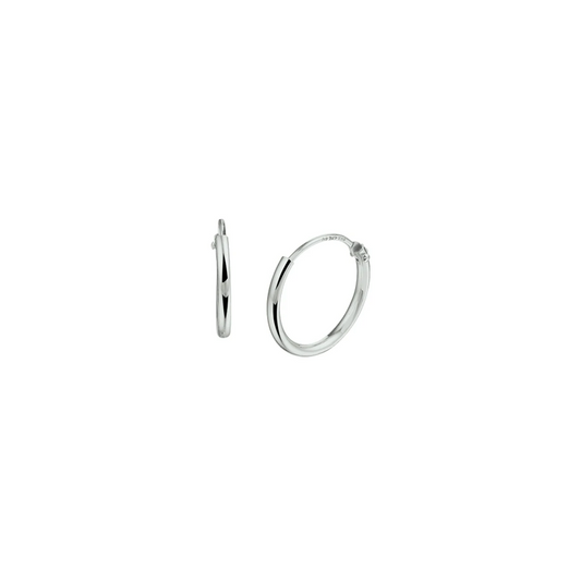 oorringen 1,3 mm ronde buis zilver wit