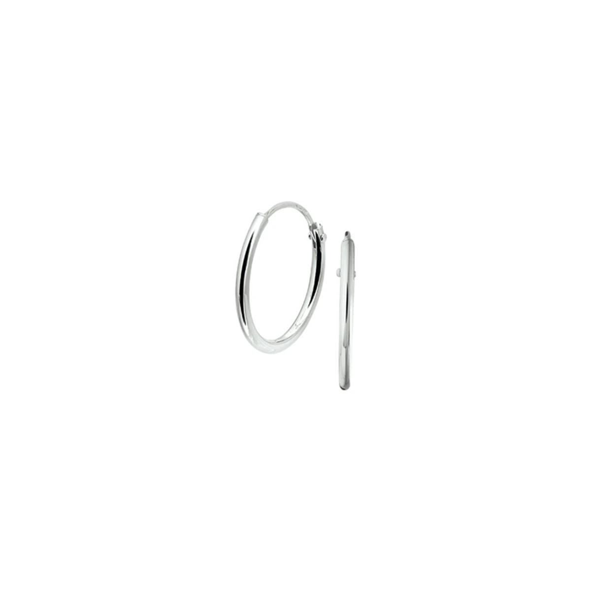 oorringen 1,3 mm ronde buis zilver wit