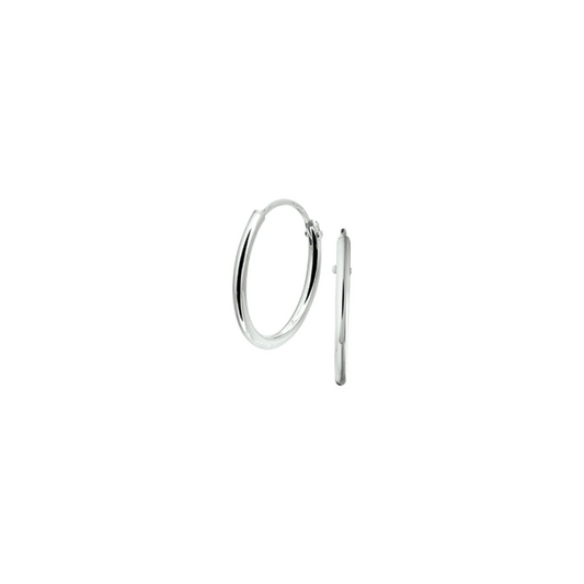 oorringen 1,3 mm ronde buis zilver wit