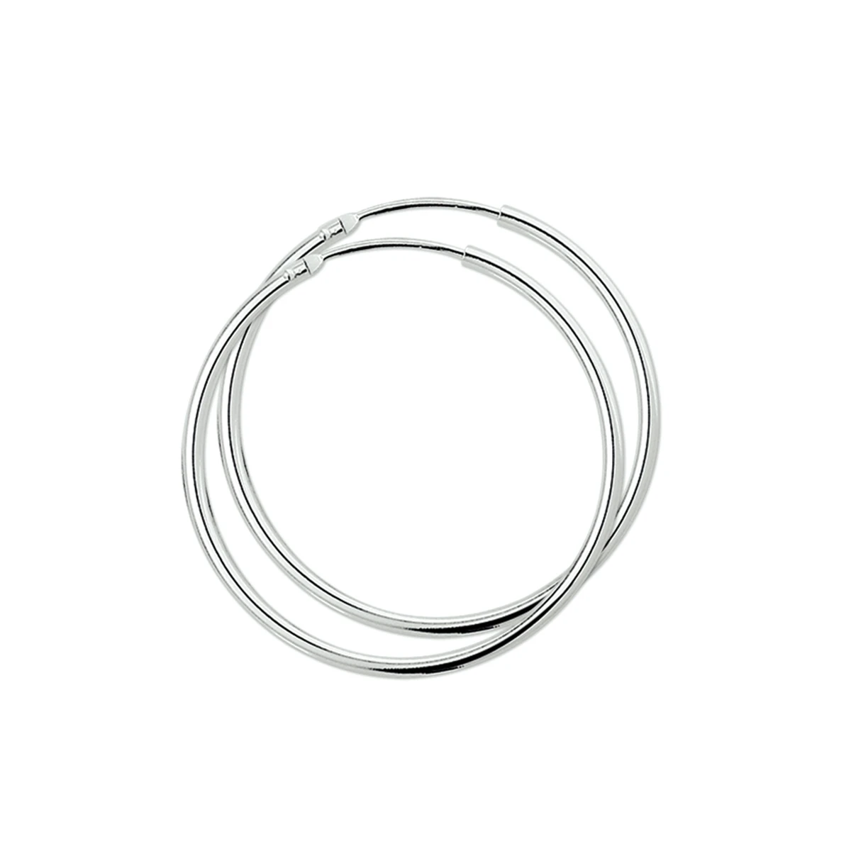 oorringen 1,5 mm ronde buis 14K witgoud