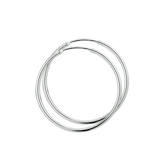 oorringen 1,5 mm ronde buis 14K witgoud