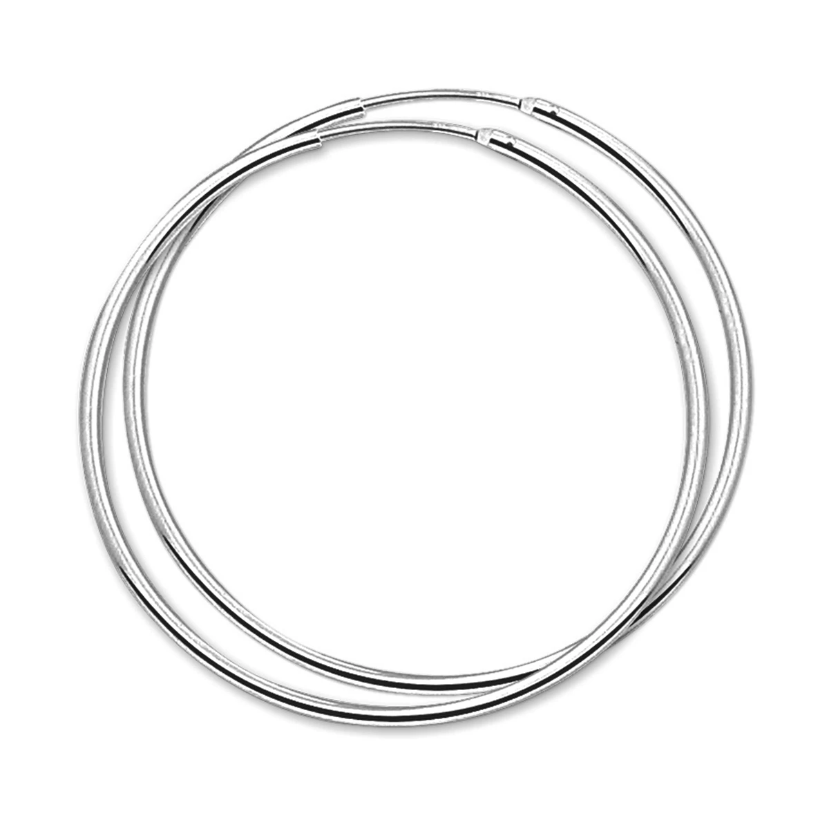 oorringen 1,5 mm ronde buis 14K witgoud