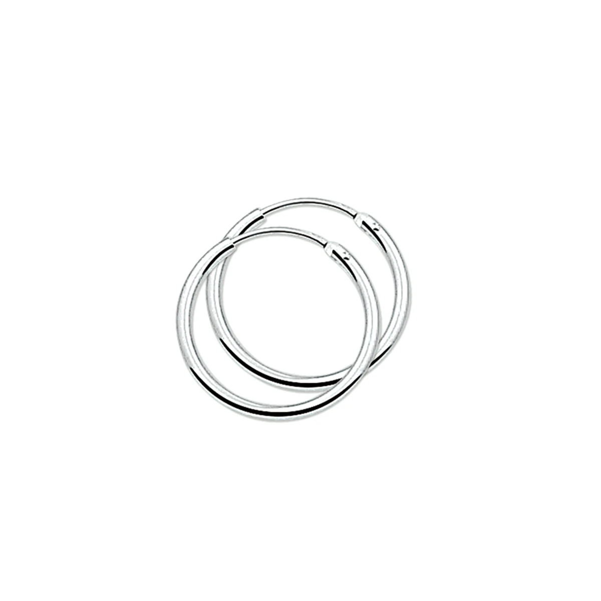 oorringen 1,5 mm ronde buis zilver gerhodineerd