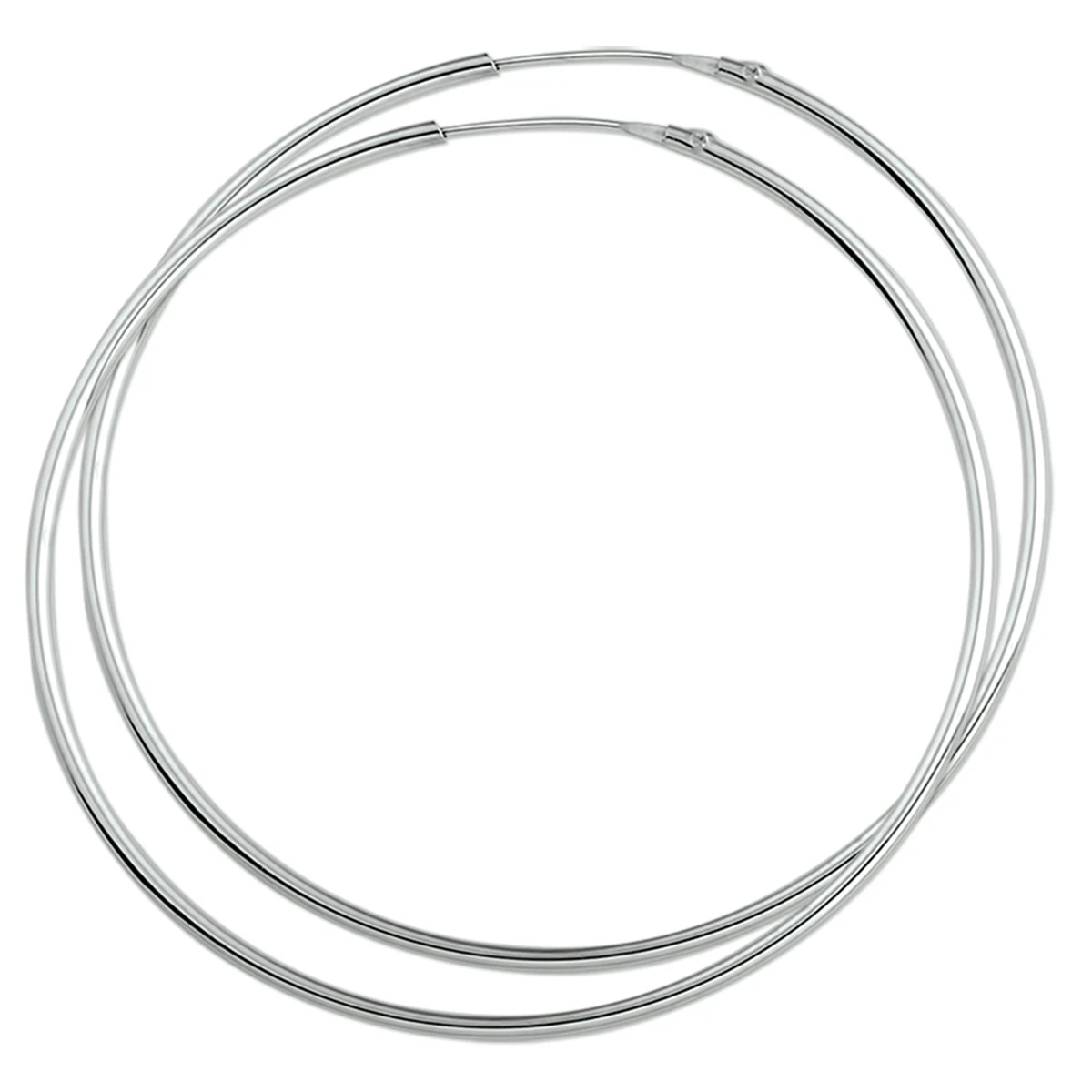 oorringen 1,5 mm ronde buis zilver gerhodineerd