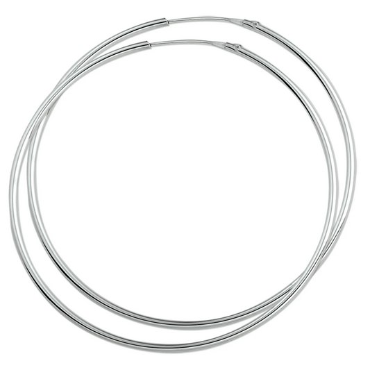 oorringen 1,5 mm ronde buis zilver gerhodineerd