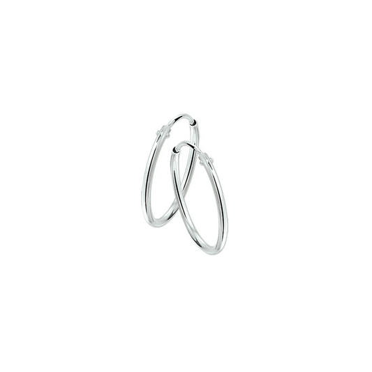 oorringen 1,5 mm ronde buis zilver gerhodineerd