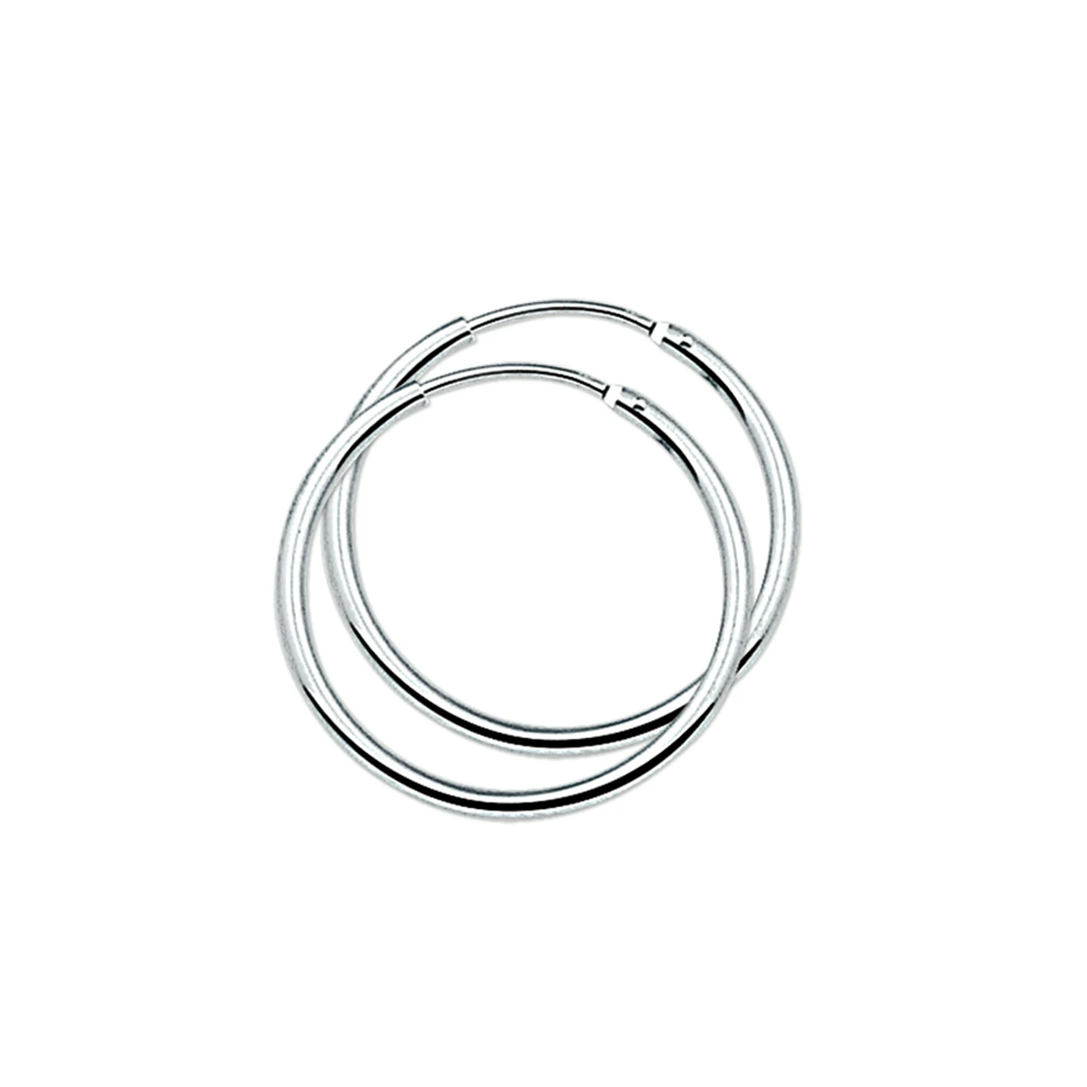 oorringen 1,5 mm ronde buis zilver gerhodineerd