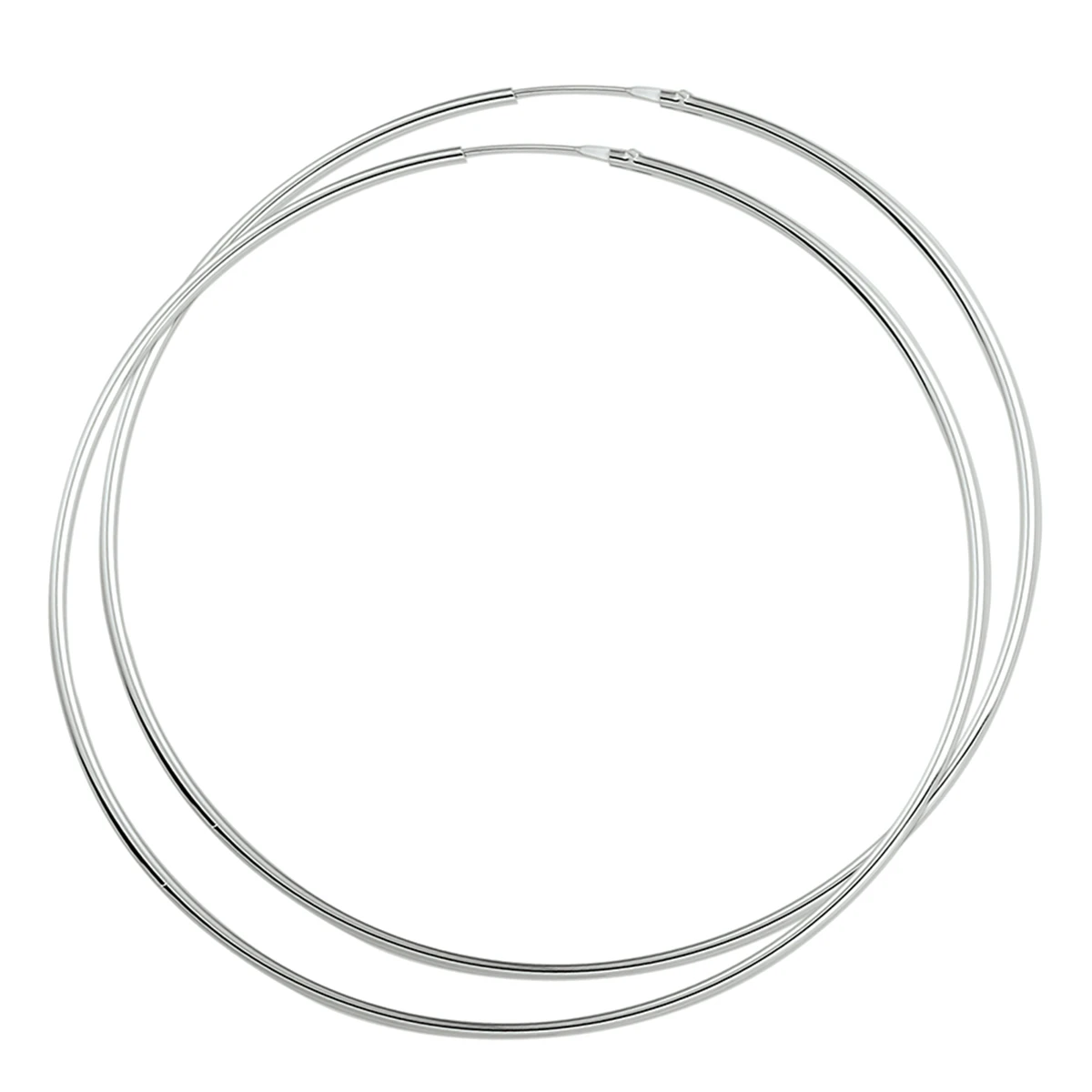 oorringen 1,5 mm ronde buis zilver gerhodineerd