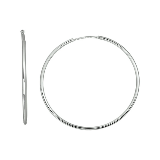 oorringen 1,5 mm ronde buis zilver gerhodineerd
