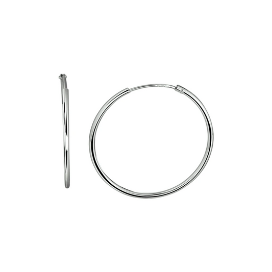 oorringen 1,5 mm ronde buis zilver gerhodineerd