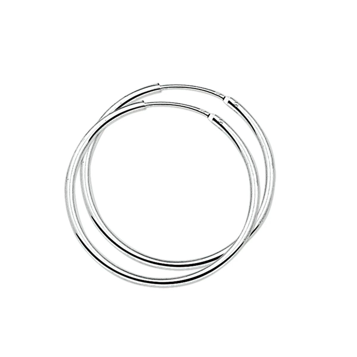 oorringen 1,5 mm ronde buis zilver gerhodineerd