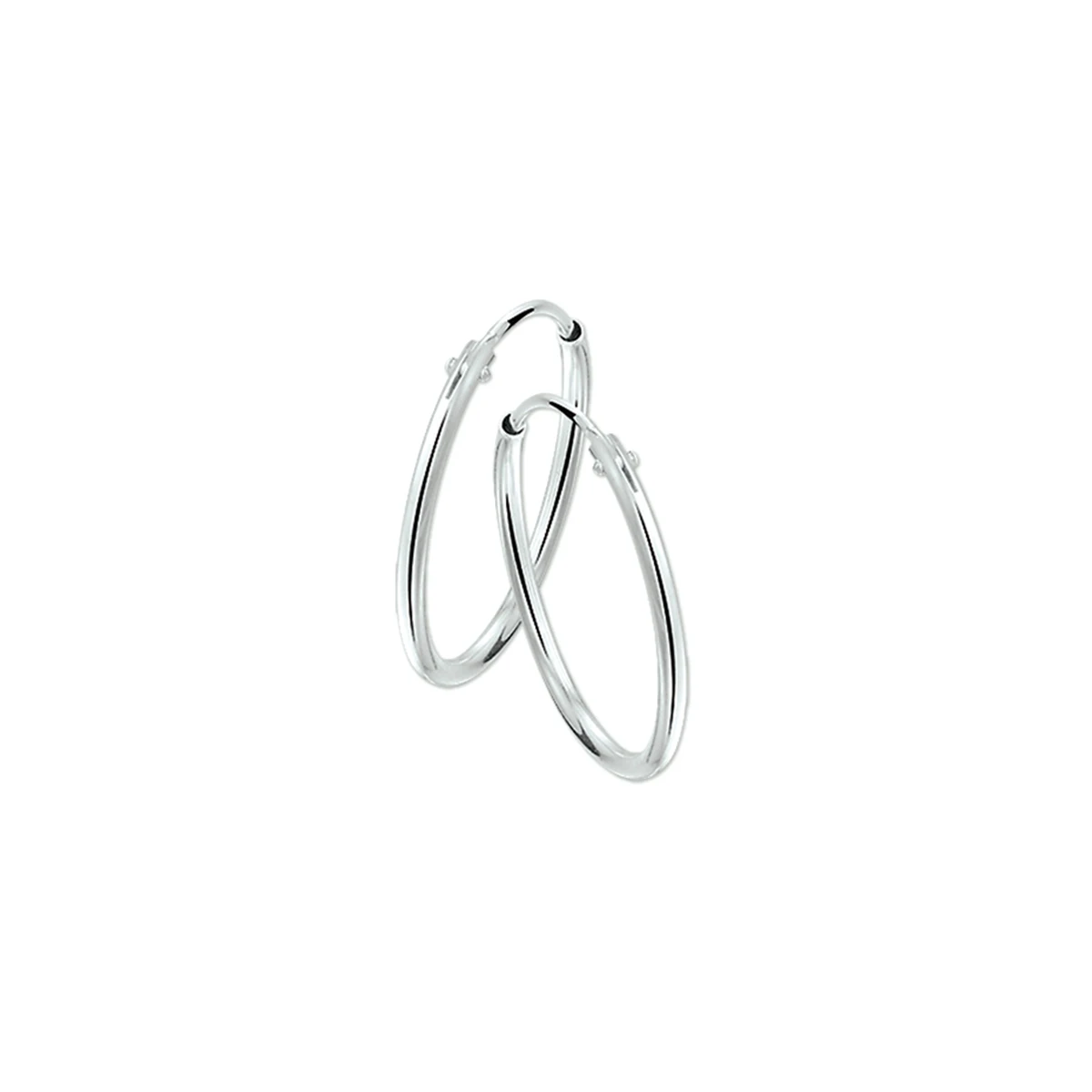 oorringen 1,5 mm ronde buis zilver wit
