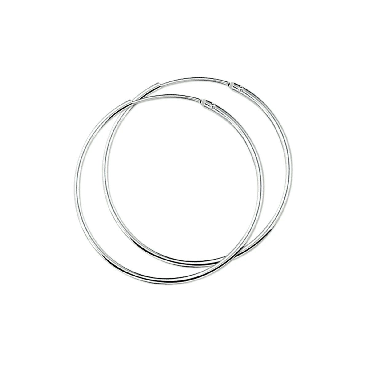 oorringen 1,5 mm ronde buis zilver wit