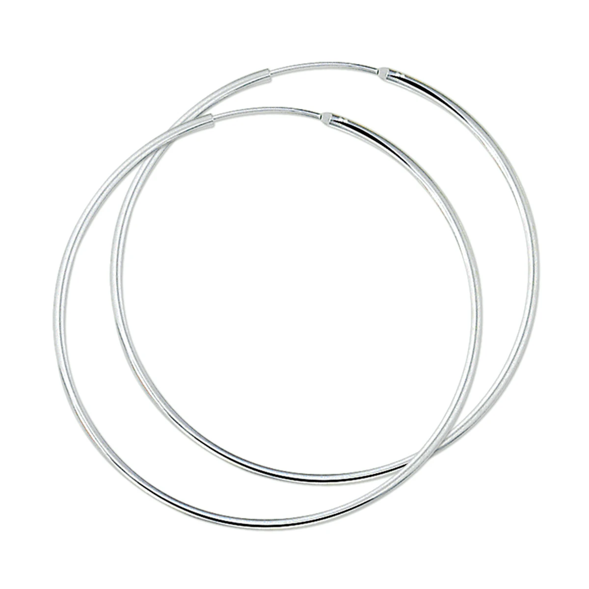 oorringen 1,5 mm ronde buis zilver wit