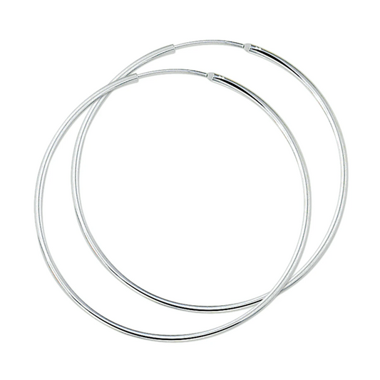 oorringen 1,5 mm ronde buis zilver wit