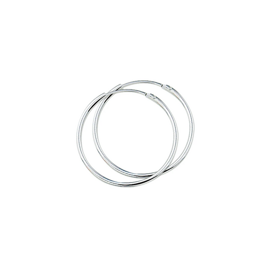 oorringen 1,5 mm ronde buis zilver wit