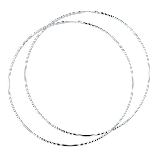 oorringen 1,5 mm ronde buis zilver wit