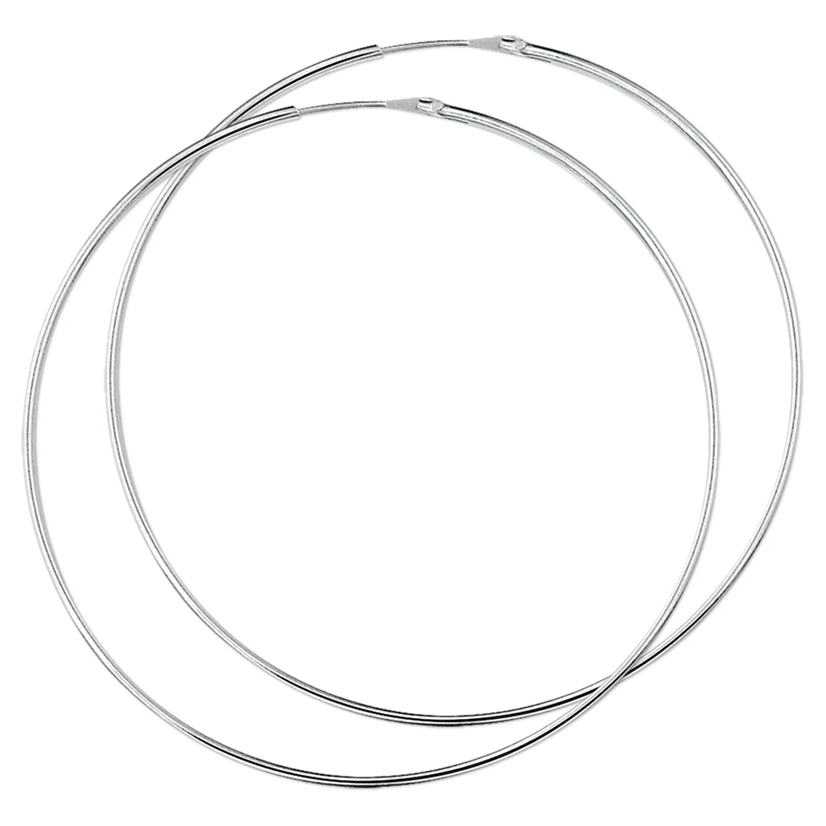 oorringen 1,5 mm ronde buis zilver wit
