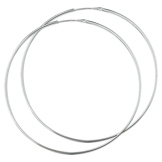 oorringen 1,5 mm ronde buis zilver wit