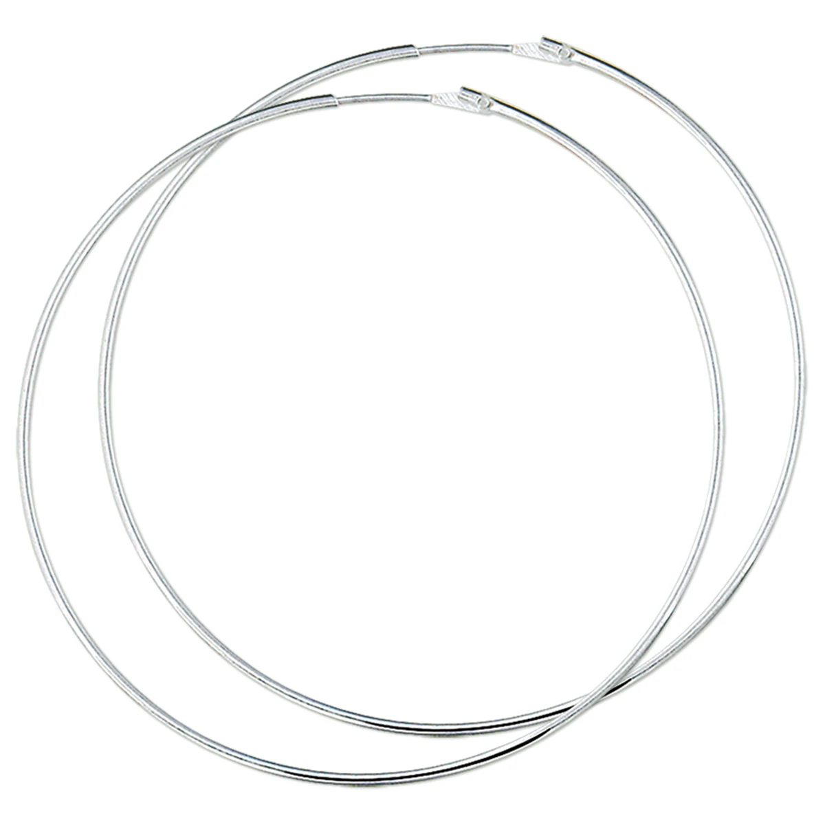 oorringen 1,5 mm ronde buis zilver wit