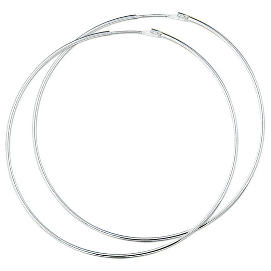 oorringen 1,5 mm ronde buis zilver wit