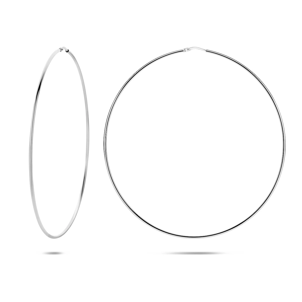 oorringen 1,5 mm ronde buis zilver wit