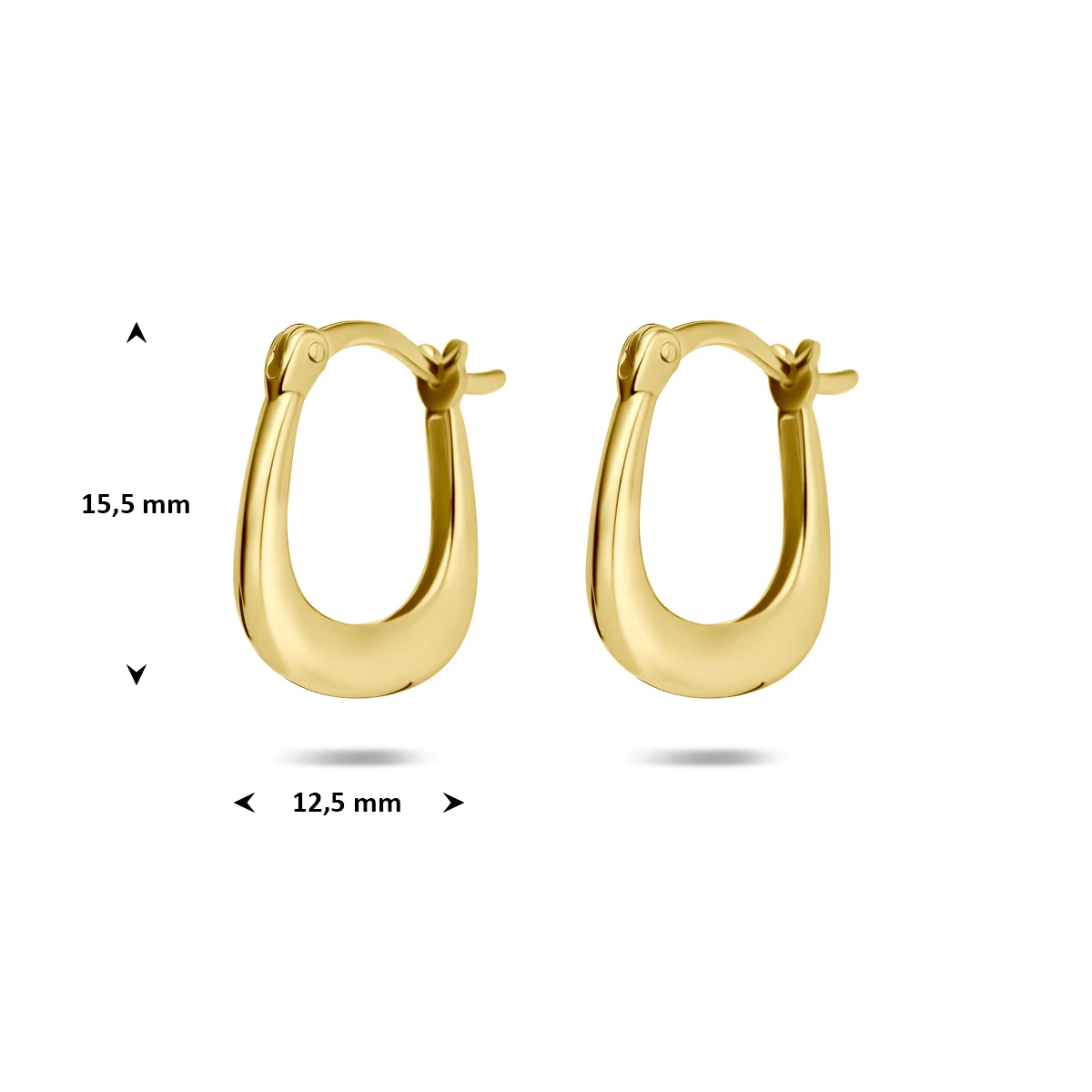 oorringen 15,5 mm 1 micron zilver verguld (geel)