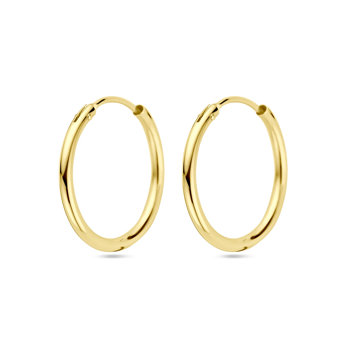 oorringen 1,8 mm ronde buis 14K geelgoud