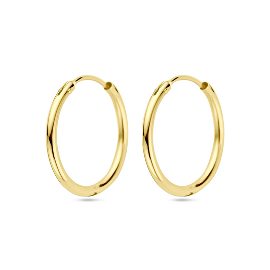oorringen 1,8 mm ronde buis 14K geelgoud