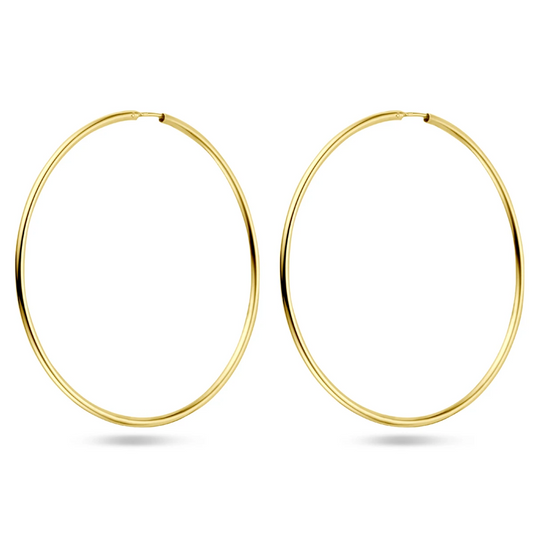 oorringen 1,8 mm ronde buis 14K geelgoud