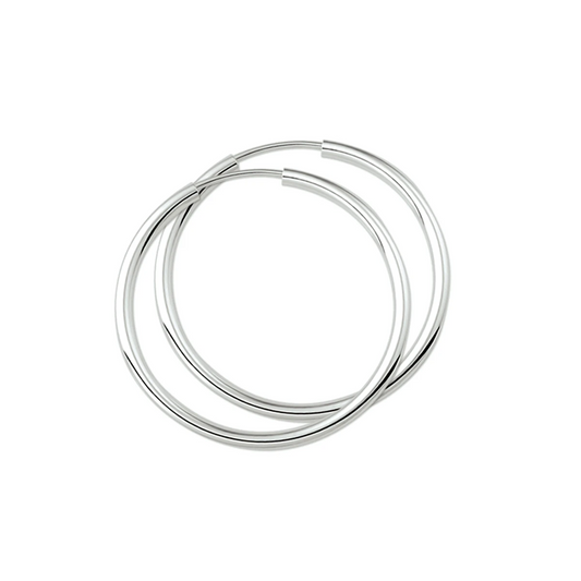 oorringen 1,8 mm ronde buis zilver wit