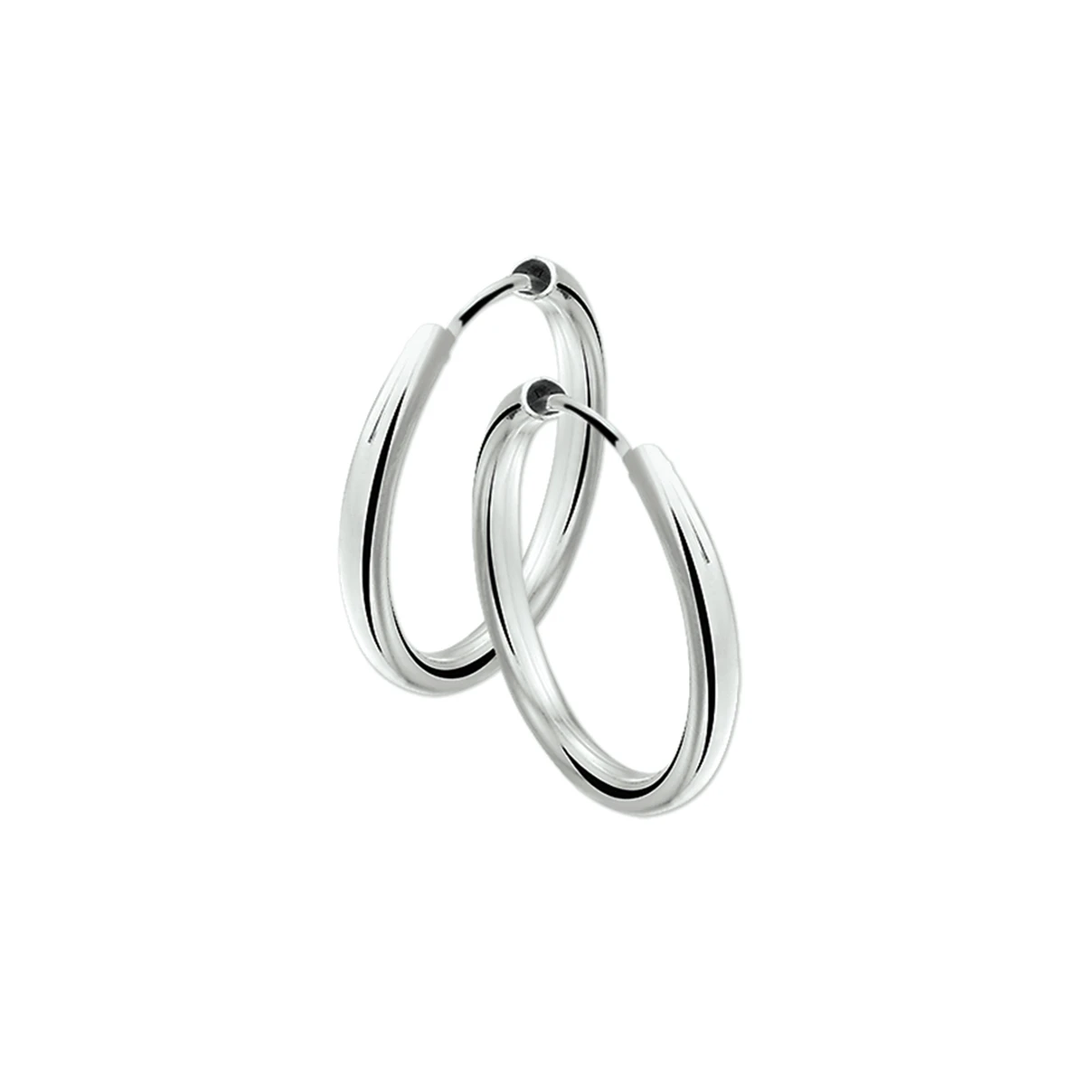 oorringen 1,8 mm ronde buis zilver wit