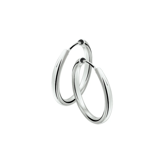 oorringen 1,8 mm ronde buis zilver wit