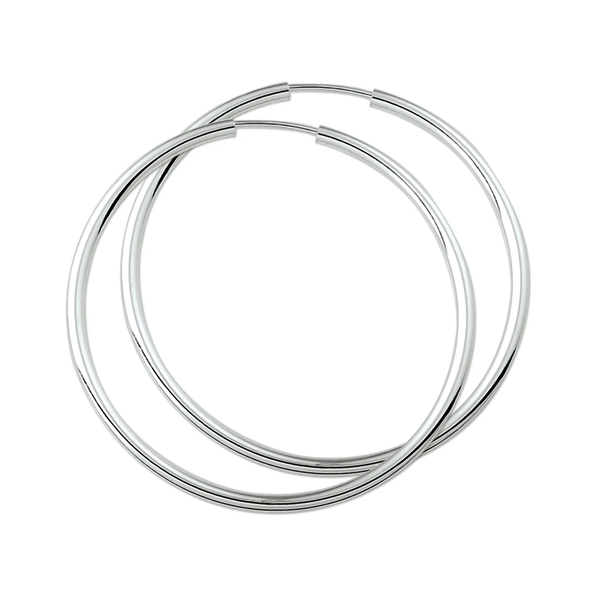 oorringen 1,8 mm ronde buis zilver wit