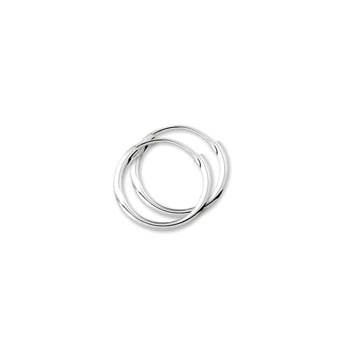 oorringen 1,8 mm ronde buis zilver wit