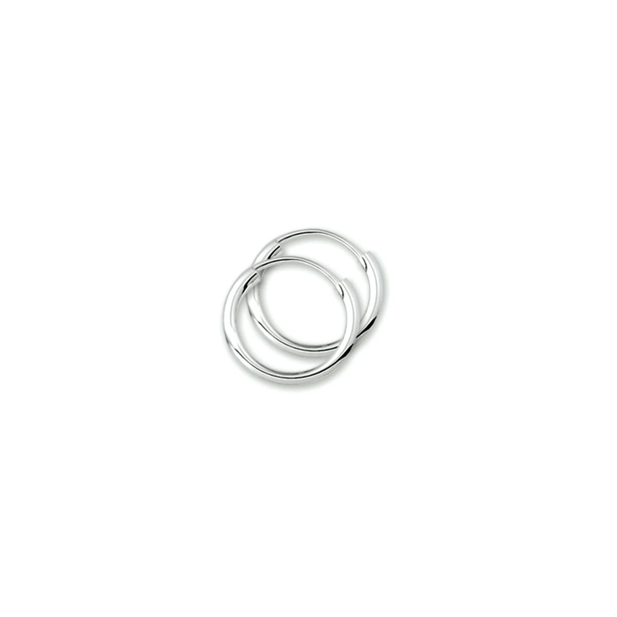 oorringen 1,8 mm ronde buis zilver wit