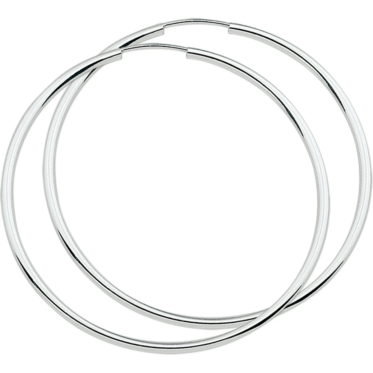 oorringen 1,8 mm ronde buis zilver wit