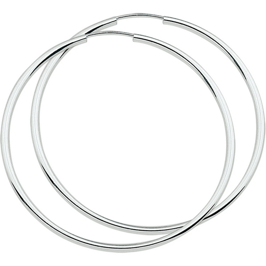 oorringen 1,8 mm ronde buis zilver wit