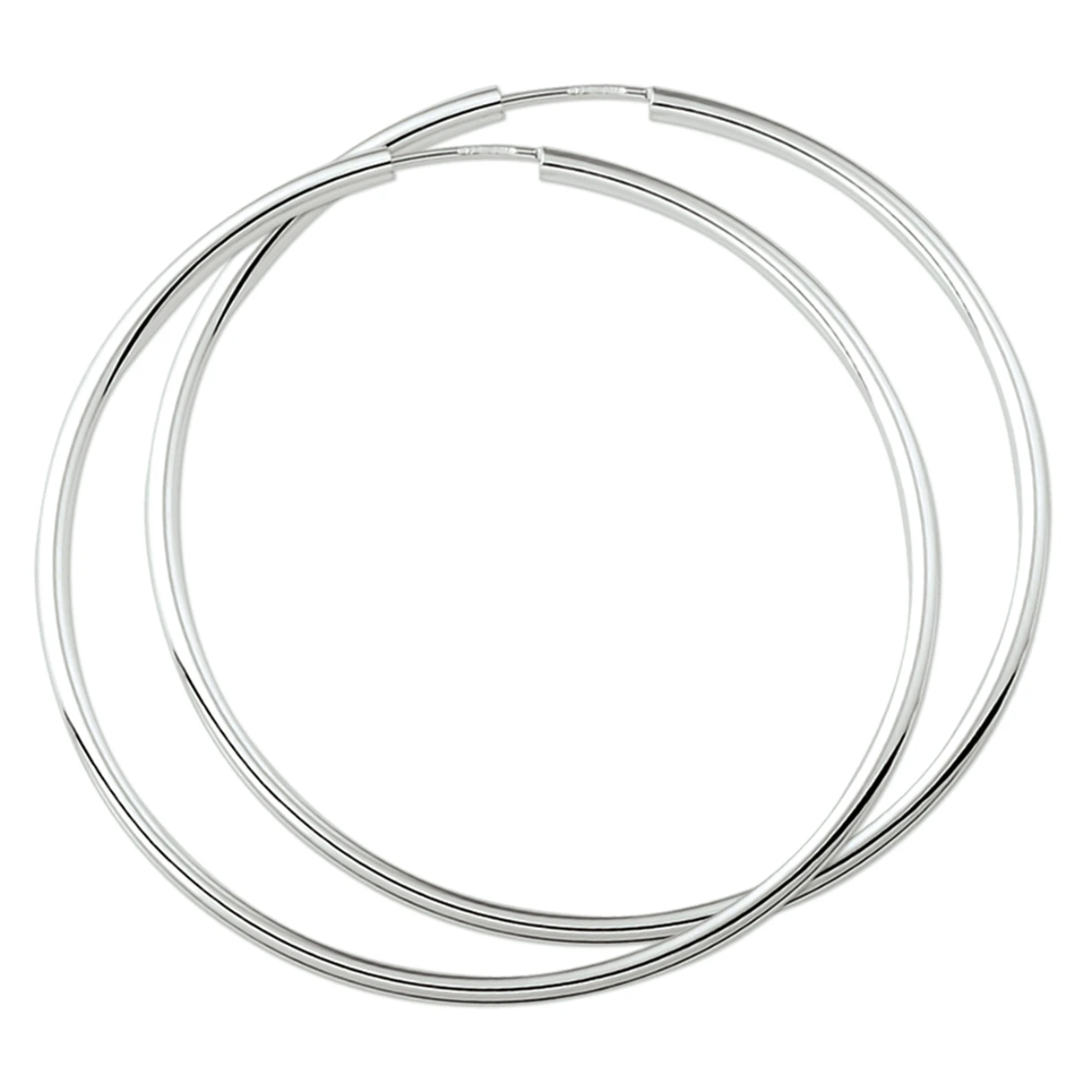 oorringen 1,8 mm ronde buis zilver wit