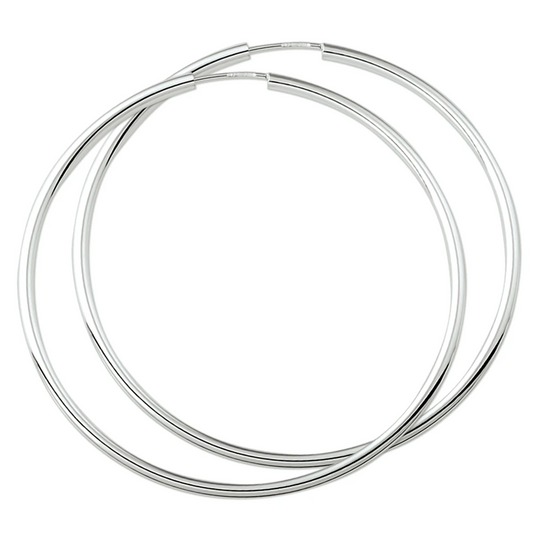 oorringen 1,8 mm ronde buis zilver wit