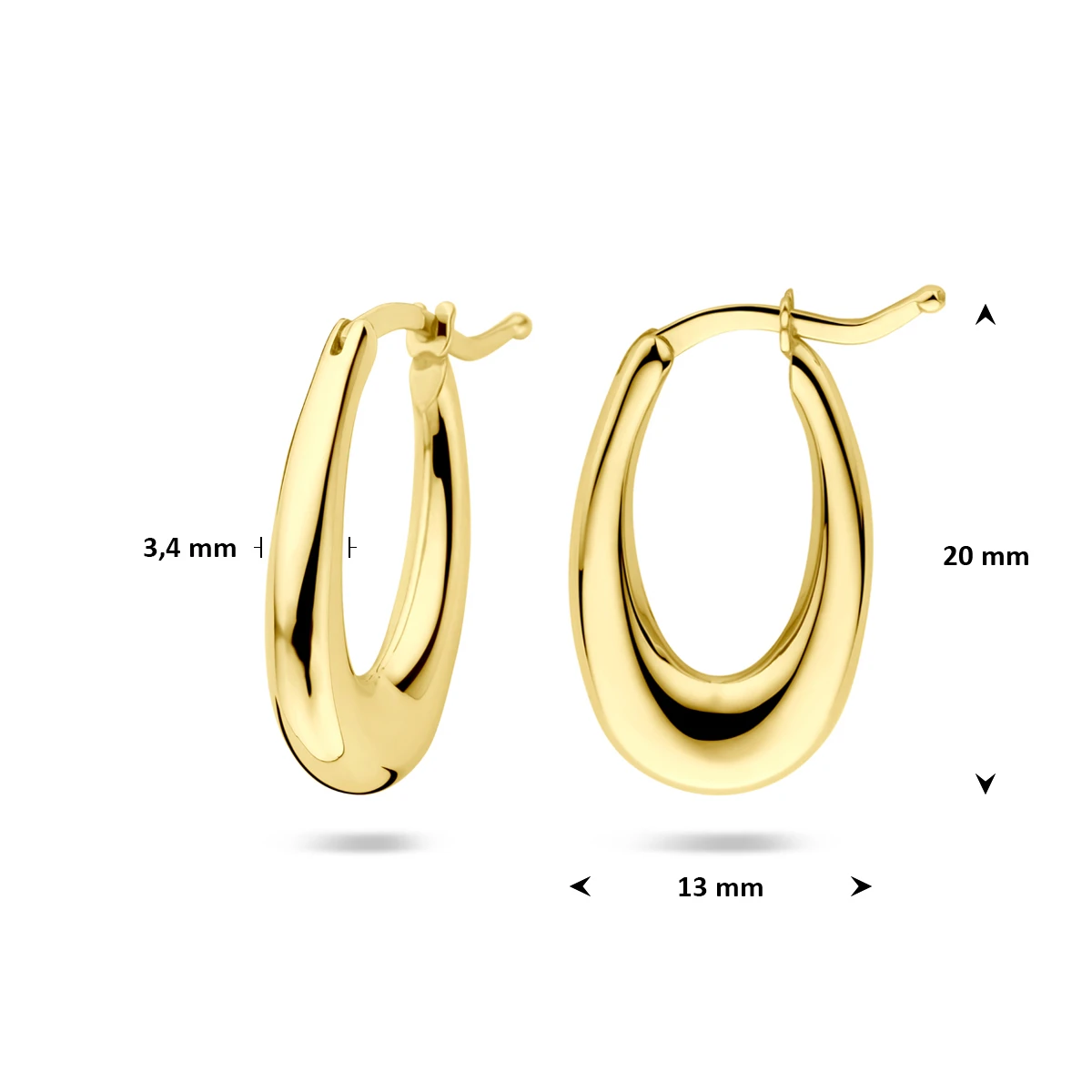 oorringen 20 mm 14K geelgoud