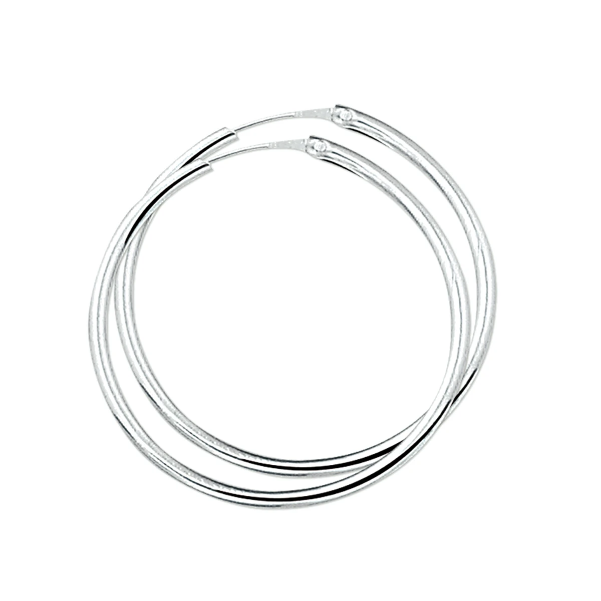 oorringen 2,0 mm ronde buis zilver gerhodineerd