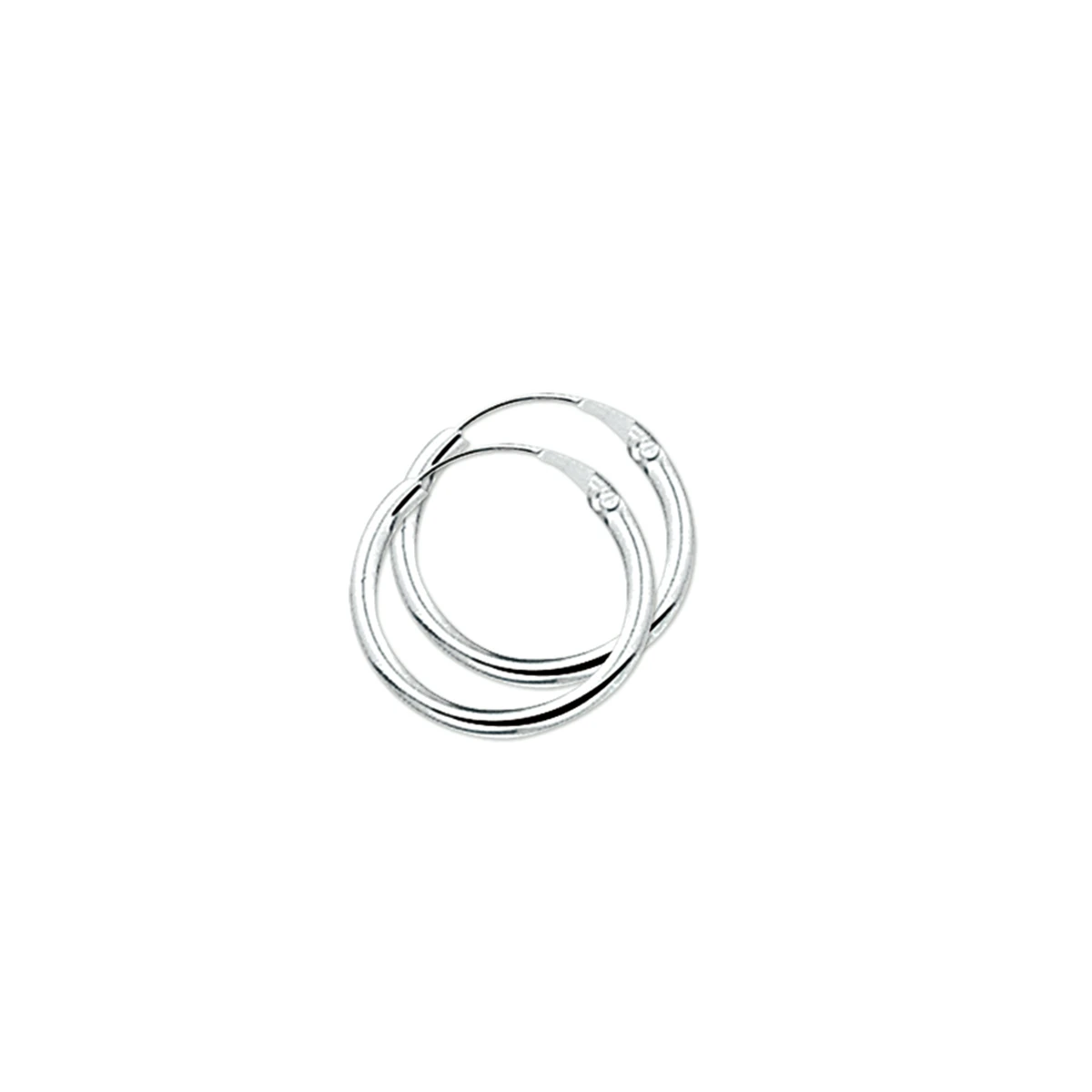 oorringen 2,0 mm ronde buis zilver gerhodineerd